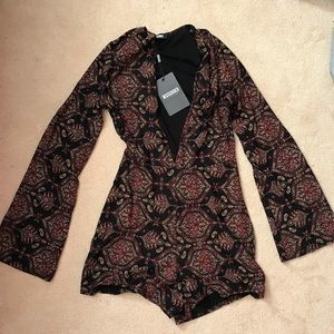 NWT Missguided Pattern bodycon romper